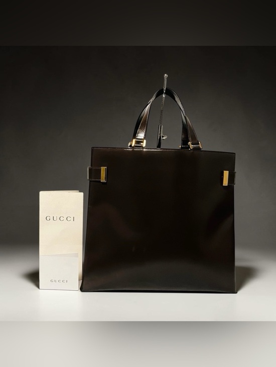 Gucci Handbags - Gucci Tom Ford Leather Chocolate Brown Tote Shoulder Bag